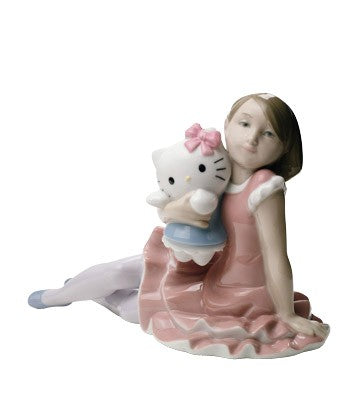 Nao by Lladro Playing With Hello Kitty Figurine